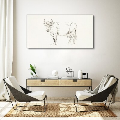 Tablou canvas Vaca pe un fundal alb