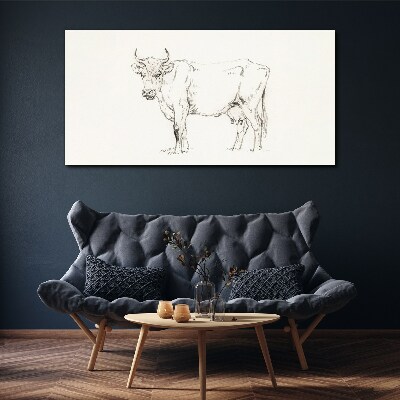 Tablou canvas Vaca pe un fundal alb