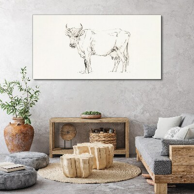 Tablou canvas Vaca pe un fundal alb