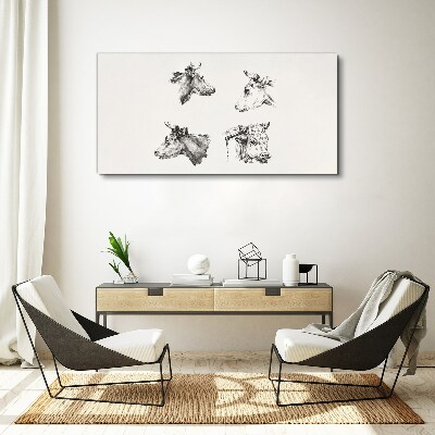 Tablou canvas Portret alb-negru al vitelor
