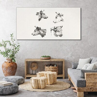 Tablou canvas Portret alb-negru al vitelor