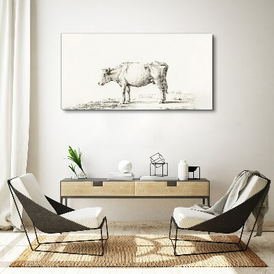 Tablou canvas O vacă calmă pe fundalul naturii