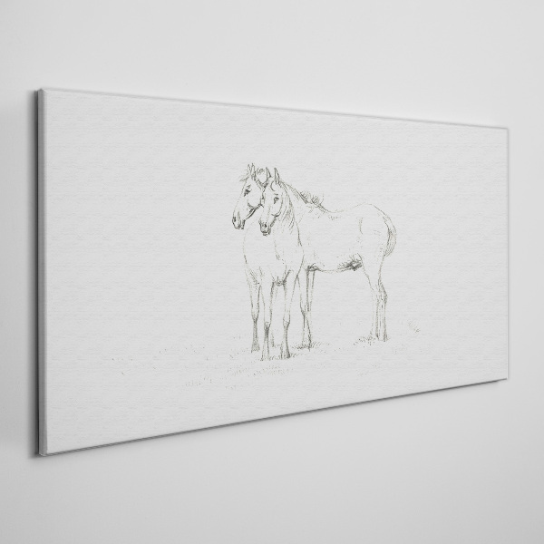 Tablou canvas Desen animale Cai