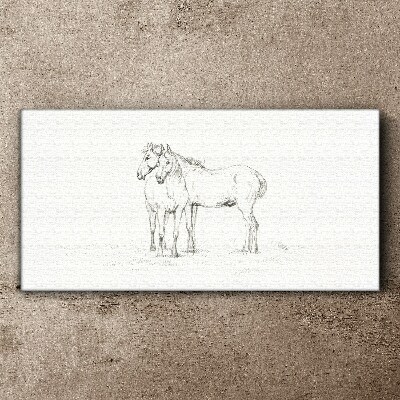 Tablou canvas Desen animale Cai