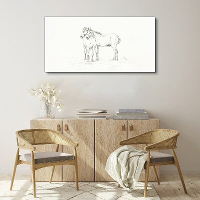 Tablou canvas Desen animale Cai