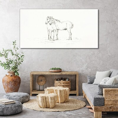 Tablou canvas Desen animale Cai