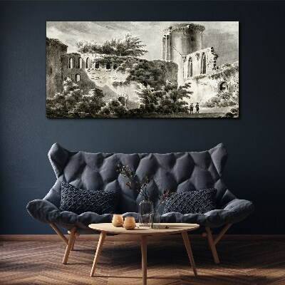 Tablou canvas copaci castel soldati