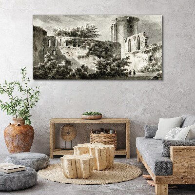 Tablou canvas copaci castel soldati