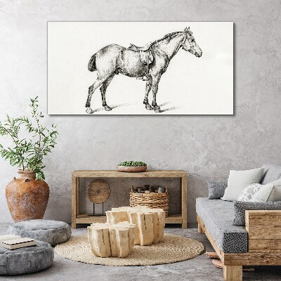 Tablou canvas Desenul unui cal în şa