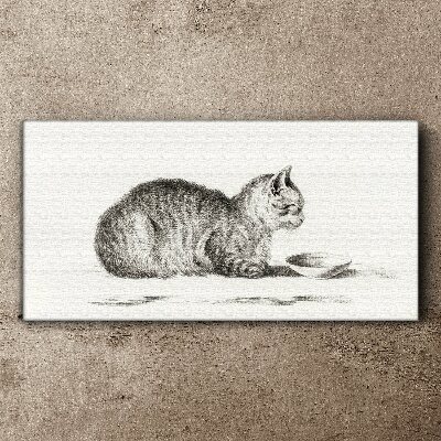 Tablou canvas Pisica idilica la castron
