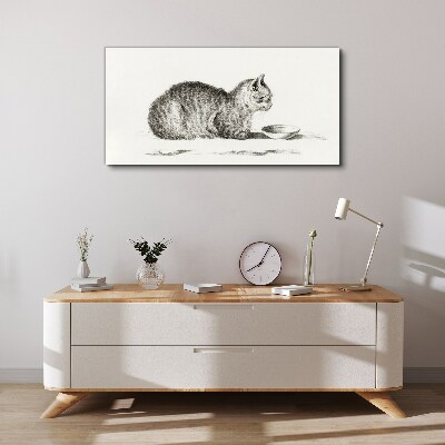 Tablou canvas Pisica idilica la castron