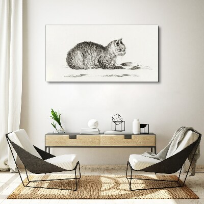 Tablou canvas Pisica idilica la castron