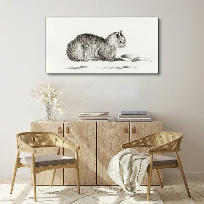 Tablou canvas Pisica idilica la castron