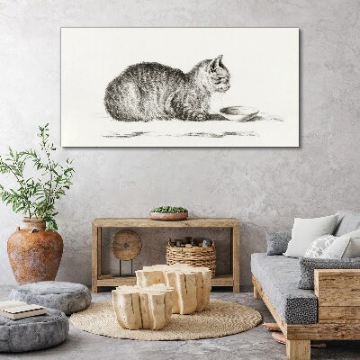 Tablou canvas Pisica idilica la castron