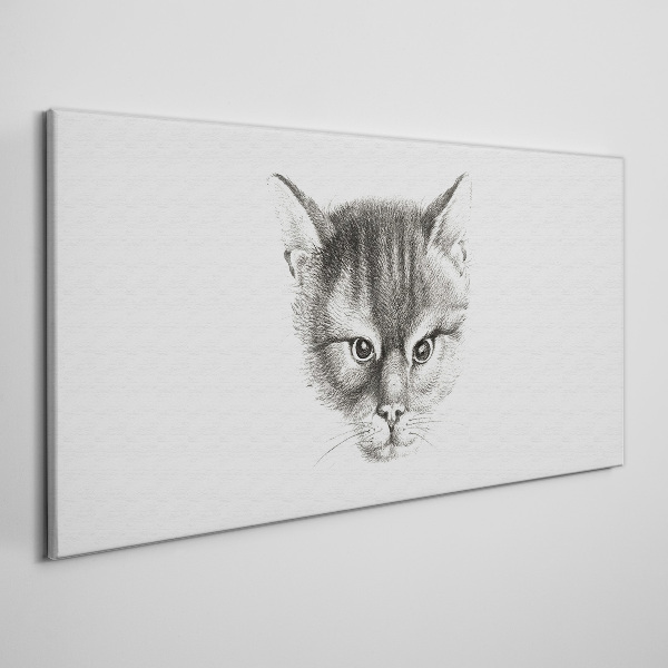 Tablou canvas Portretul unei pisici în nuanțe de gri
