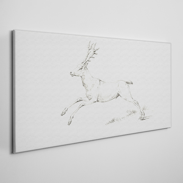 Tablou canvas Cerb sărind pe fundal alb
