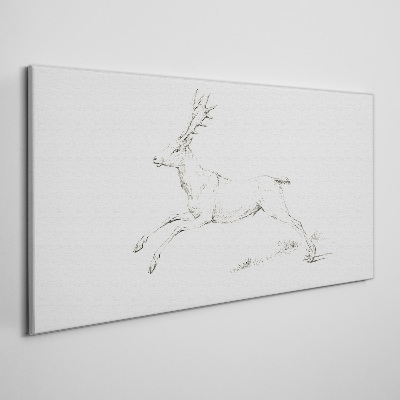 Tablou canvas Cerb sărind pe fundal alb