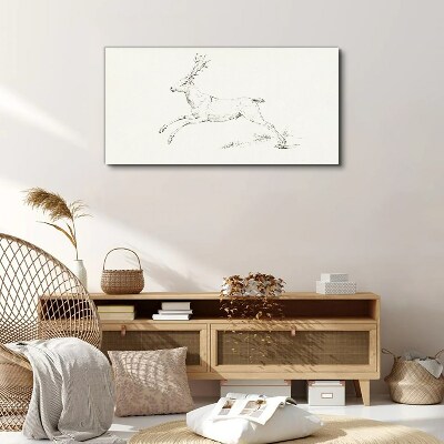 Tablou canvas Cerb sărind pe fundal alb