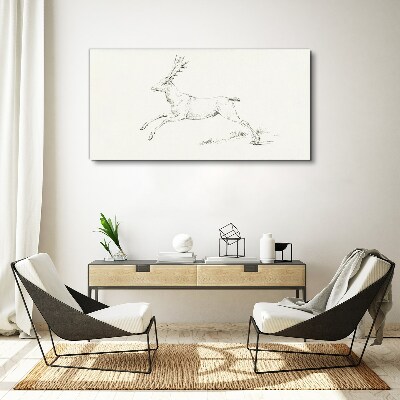 Tablou canvas Cerb sărind pe fundal alb