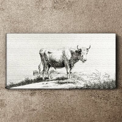 Tablou canvas Vaca neagră la pășune