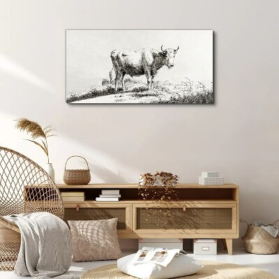 Tablou canvas Vaca neagră la pășune