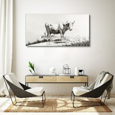 Tablou canvas Vaca neagră la pășune