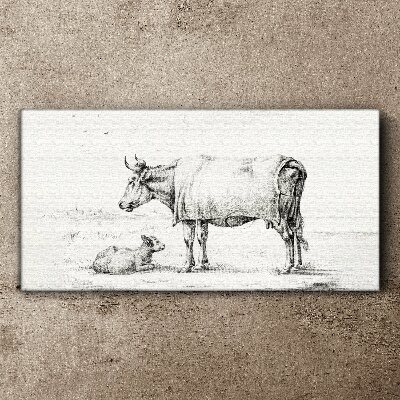 Tablou canvas Desen animal al unui vițel de vacă