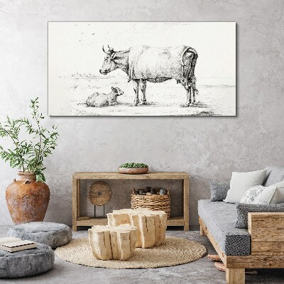 Tablou canvas Desen animal al unui vițel de vacă