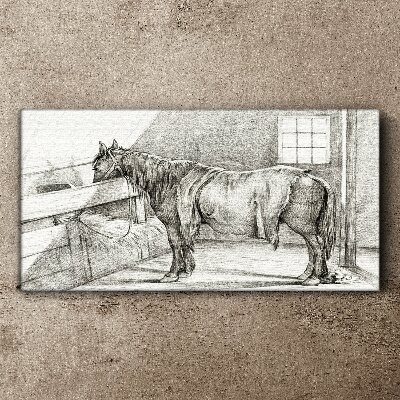 Tablou canvas Un cal calm în grajd