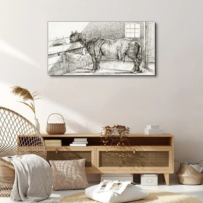 Tablou canvas Un cal calm în grajd