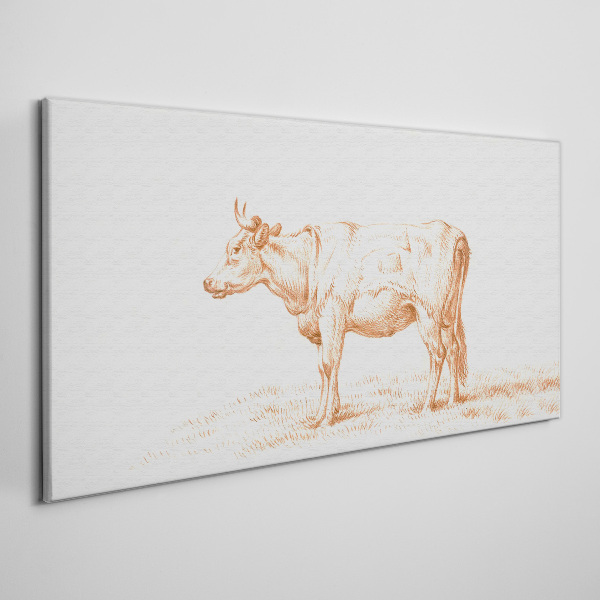 Tablou canvas Vaca pe fundal iarbă