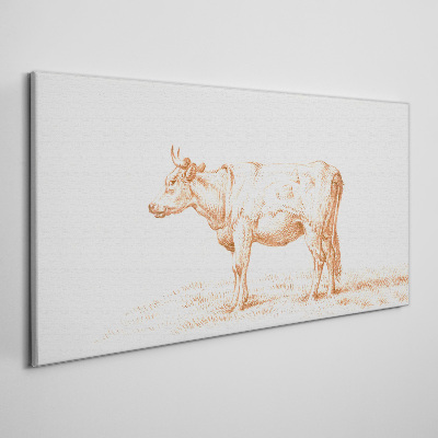 Tablou canvas Vaca pe fundal iarbă