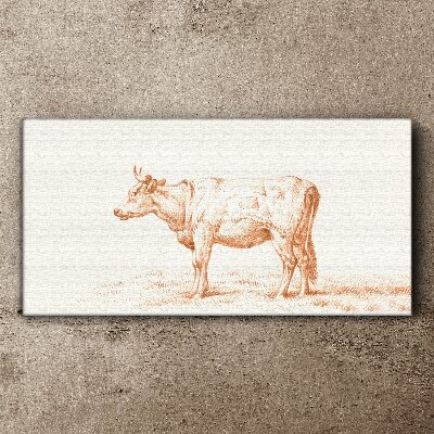 Tablou canvas Vaca pe fundal iarbă