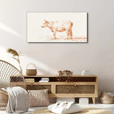 Tablou canvas Vaca pe fundal iarbă