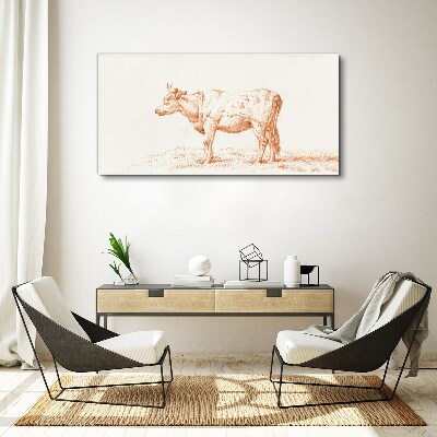 Tablou canvas Vaca pe fundal iarbă
