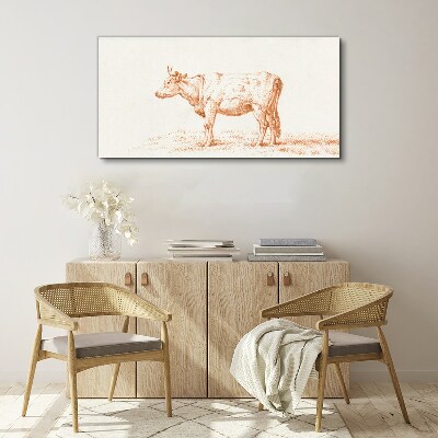 Tablou canvas Vaca pe fundal iarbă