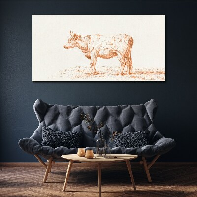 Tablou canvas Vaca pe fundal iarbă