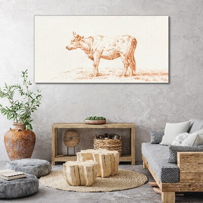 Tablou canvas Vaca pe fundal iarbă