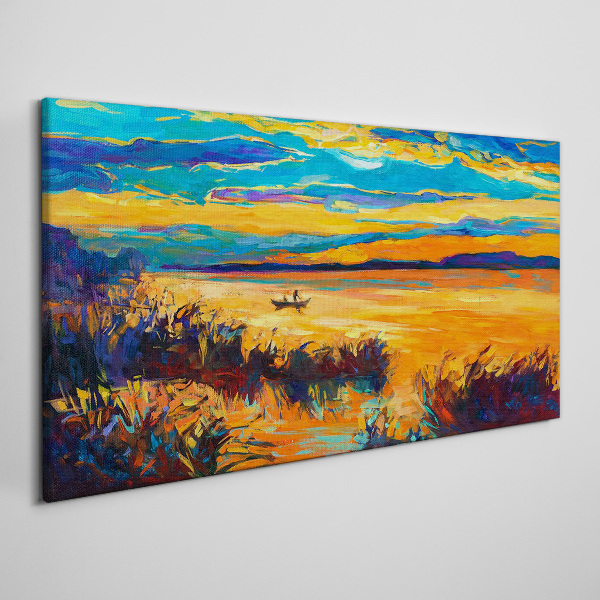 Tablou canvas Reflecții aurii peste apă