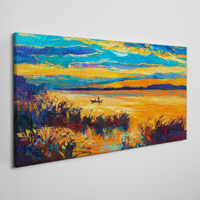 Tablou canvas Reflecții aurii peste apă