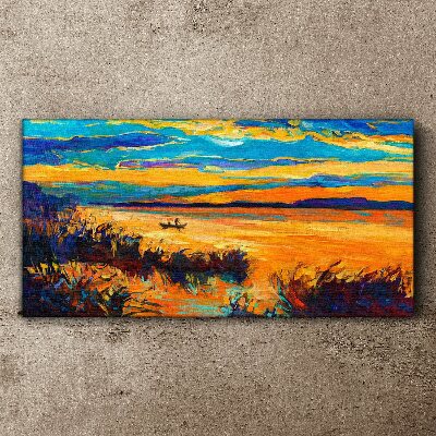 Tablou canvas Reflecții aurii peste apă