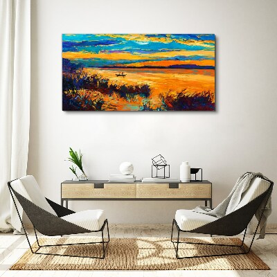 Tablou canvas Reflecții aurii peste apă