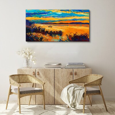 Tablou canvas Reflecții aurii peste apă