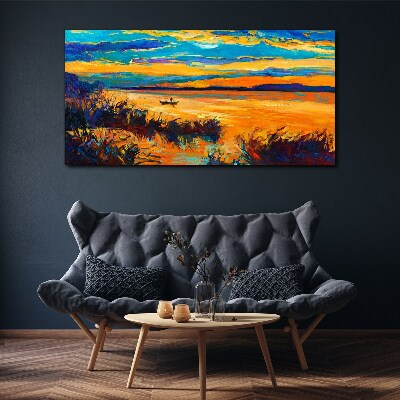 Tablou canvas Reflecții aurii peste apă