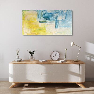 Tablou canvas Compoziție abstractă în galben și albastru