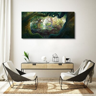Tablou canvas O pădure misterioasă plină de viață