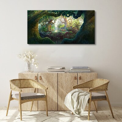 Tablou canvas O pădure misterioasă plină de viață