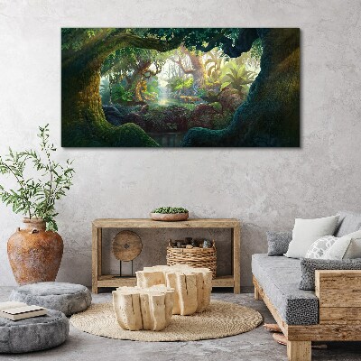 Tablou canvas O pădure misterioasă plină de viață