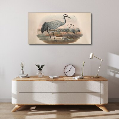Tablou canvas Lapwing pe fundalul apei