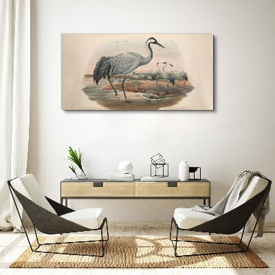 Tablou canvas Lapwing pe fundalul apei